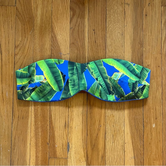 Alice + Olivia Peri Reversible Bandeau Bikini Top in Palm NWT - Picture 5 of 12
